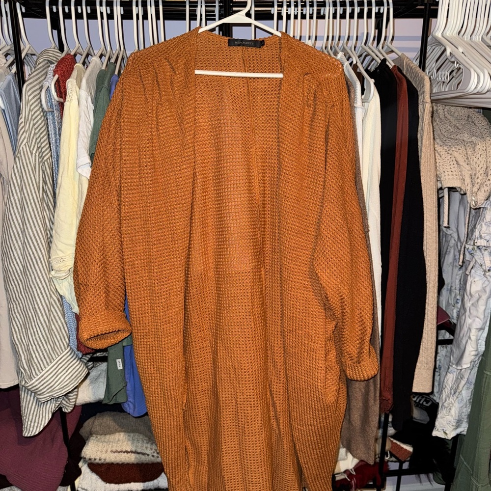 Amazon Women's Orange Cardigan Sweater